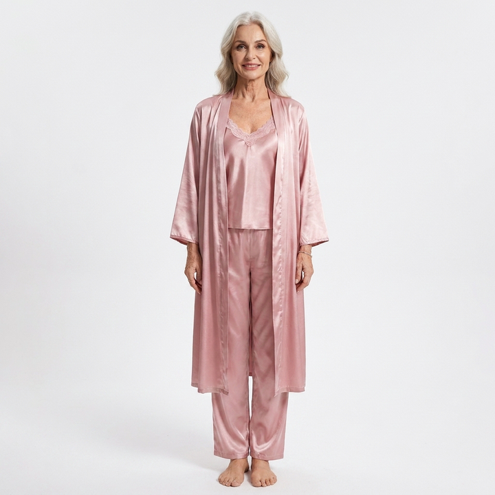 Isabella | 3-Piece Satin Robe Nightwear Set