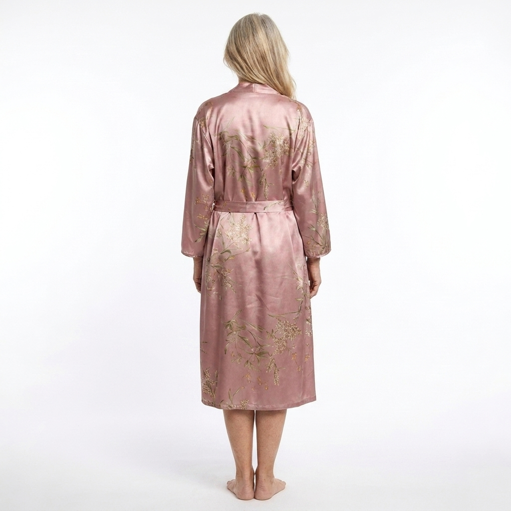 Rosalynn | 2-Piece Floral Satin Camisole & Robe Set