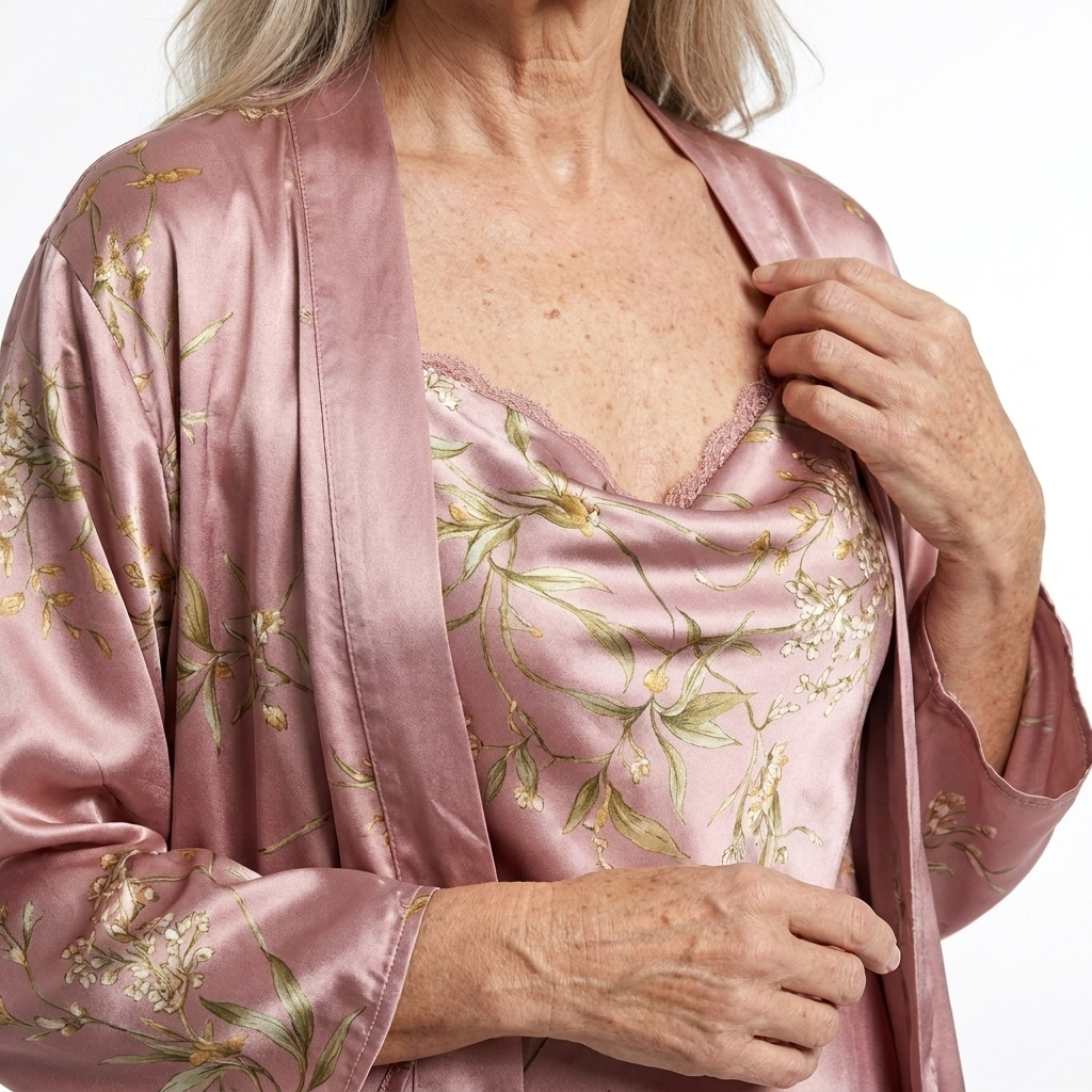 Rosalynn | 2-Piece Floral Satin Camisole & Robe Set