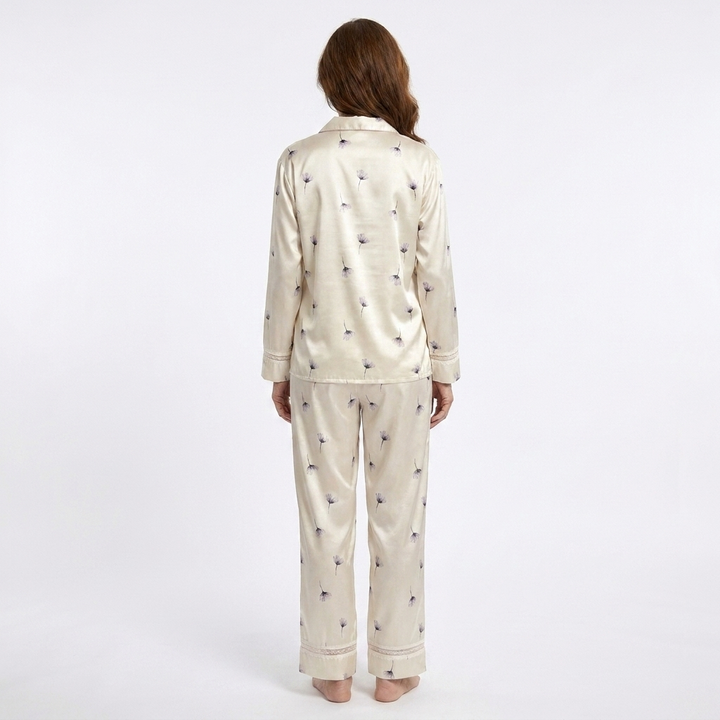 Céleste | Lace-Trimmed Floral Pajama Set