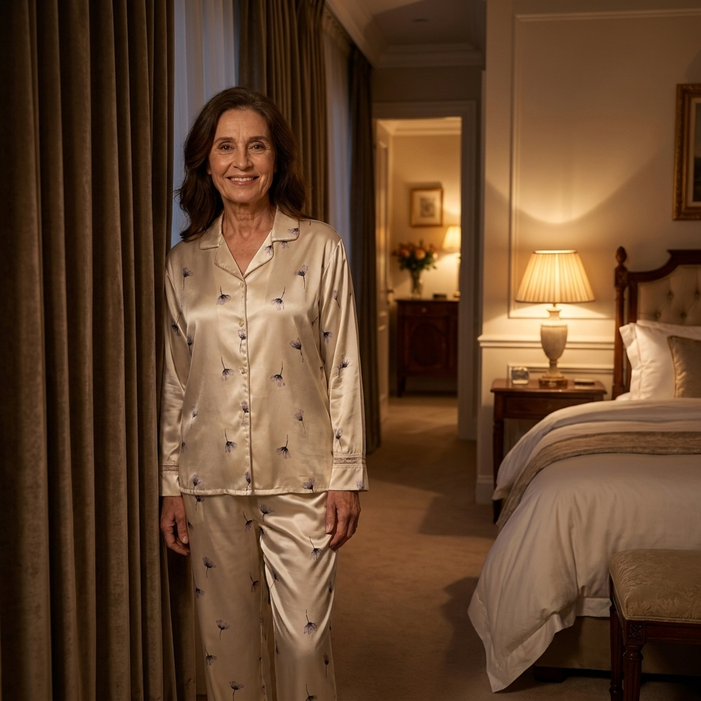 Céleste | Lace-Trimmed Floral Pajama Set