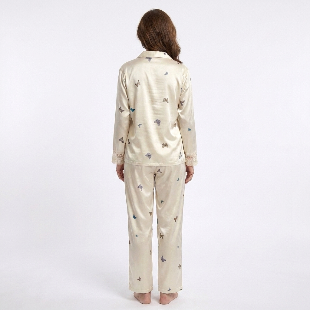 Céleste | Lace-Trimmed Floral Pajama Set